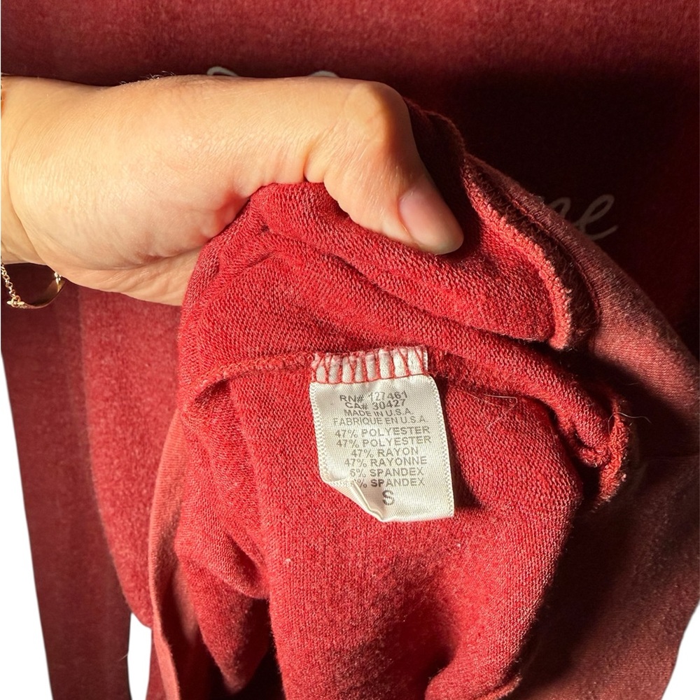 Wildfox Couture "Pass Me The Wine" Baggy Beach Jumper Red Soft Size Small - Picture 3 of 5